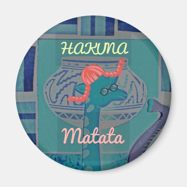 Playful Giraffe Art: An African Delight Magnet (Front)