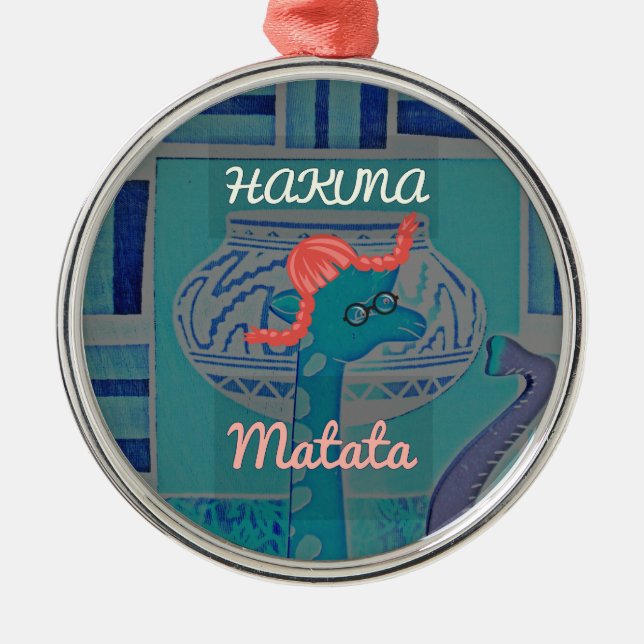 Playful Giraffe Art: An African Delight Metal Ornament (Front)