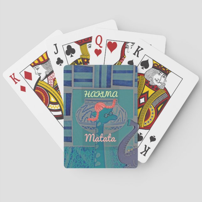 Playful Giraffe Art: An African Delight Poker Cards (Back)