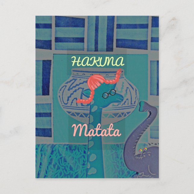 Playful Giraffe Art: An African Delight Postcard (Front)