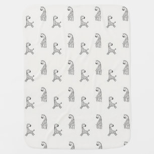 Playful Giraffe Doodle Baby Blanket