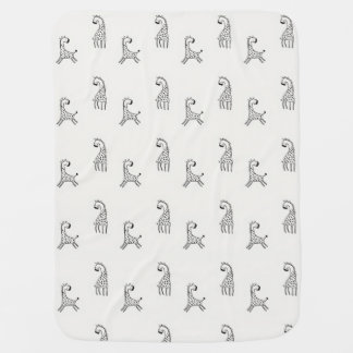 Playful Giraffe Doodle Baby Blanket