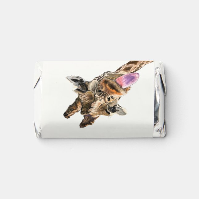 Playful Giraffe Funny Happy Birthday Hershey's Miniatures (Front)