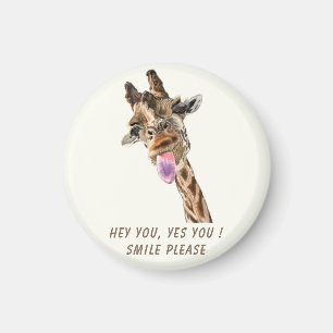 Playful Giraffe Funny Magnet Gift - Cartoon