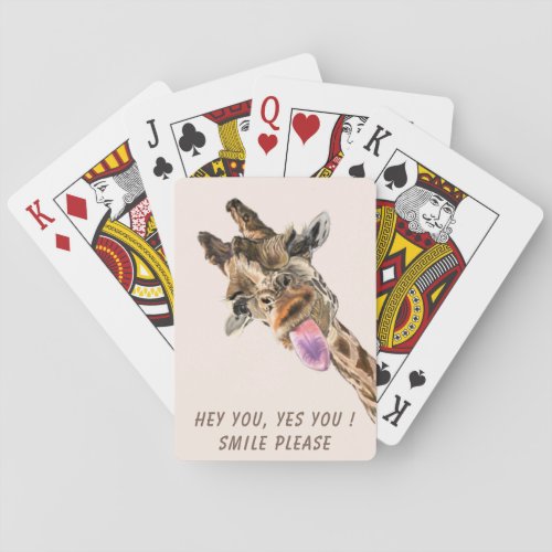 Playful Giraffe Funny Playing Cards _ Smile 