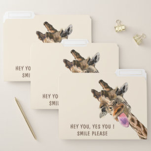 Playful Giraffe Tongue Out Happy File Folder Smile