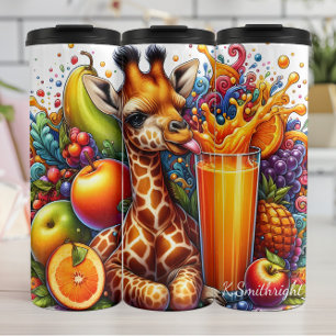 Playful Giraffe Vibrant Fruit Juice Thermal Tumbler