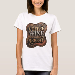 Playful Gold COFFEE WINE ESPRESSO MARTINI REPEAT T-Shirt