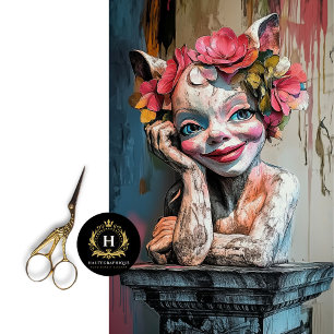 Playful Gothic Paris Gargoyle Decoupage Tissue Paper