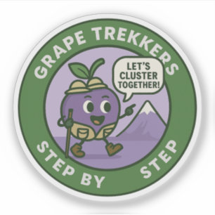 Playful Grape Hiker Trail Friendship Sticker