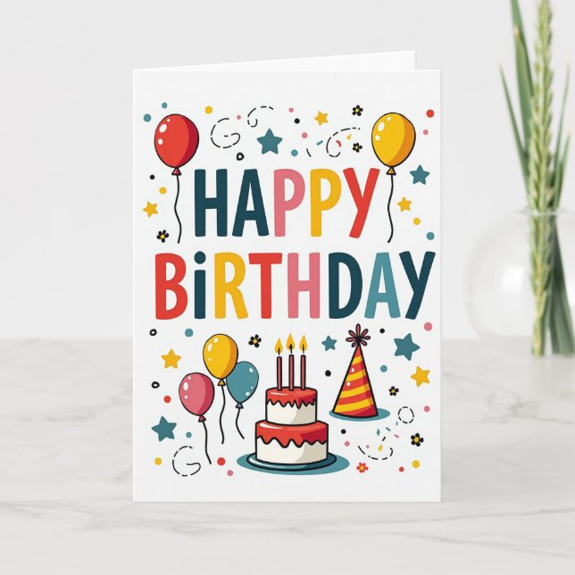 Playful Graphic Birthday Card (Front)