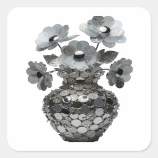 Playful Gray Abstract Decal Design Square Sticker