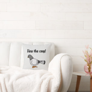 Playful Gray Pigeon Cartoon New Address Postcard  Throw Pillow