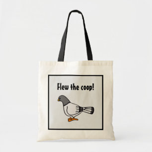 Playful Gray Pigeon Cartoon New Address Postcard Tote Bag