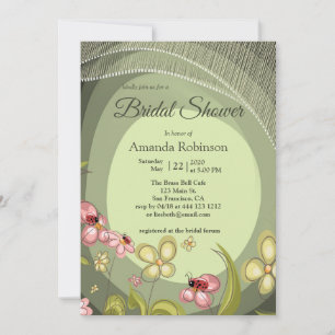 Playful Green & Lady-bird Invitation