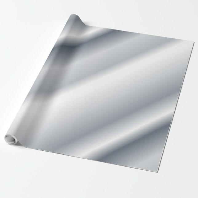 Playful Grey Blue Toned Shaded Diagonal Lines Wrapping Paper (Unrolled)
