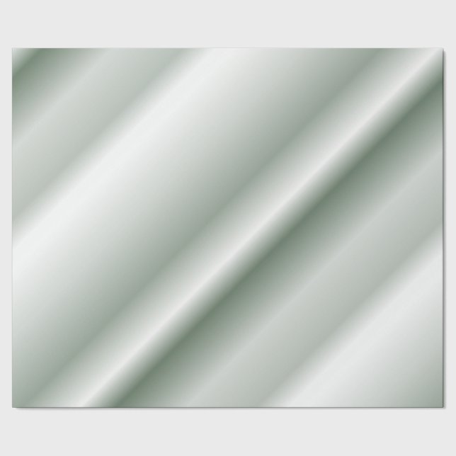 Playful Grey Green Toned Shaded Diagonal Lines Wrapping Paper (Seam)