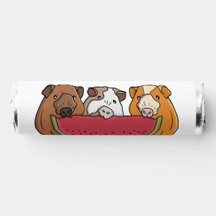 Playful Guinea Pigs and Watermelon Illustration Breath Savers® Mints