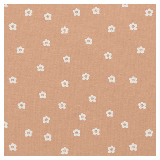 Playful Halloween flower pattern with retro smilin Fabric