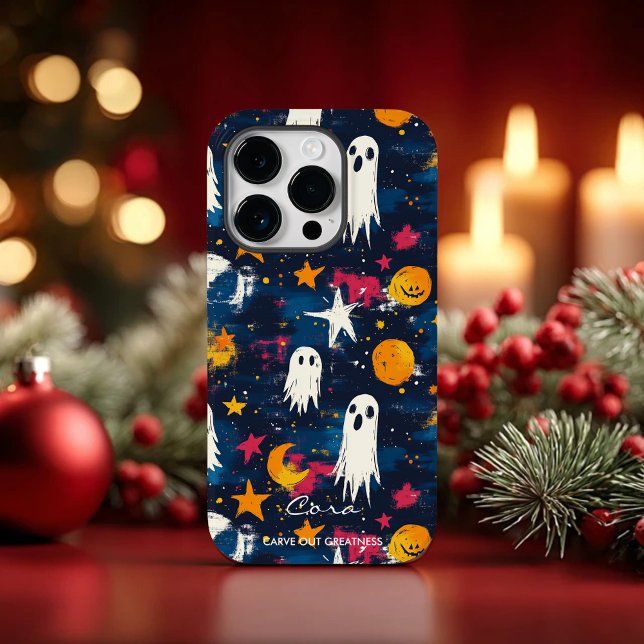 Playful Halloween Ghost Pattern Iphone Case (Creator Uploaded)