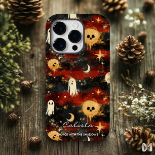 Playful Halloween Ghost Pattern with Name Quote Case-Mate iPhone 14 Pro Case