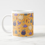 Playful Halloween Ghosts and Witches Pattern Giant Coffee Mug