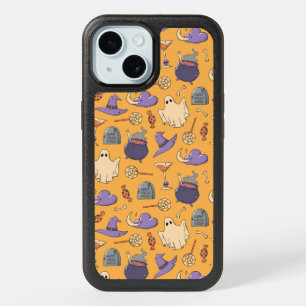 Playful Halloween Ghosts and Witches Pattern iPhone 15 Case