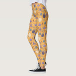 Playful Halloween Ghosts and Witches Pattern Leggings