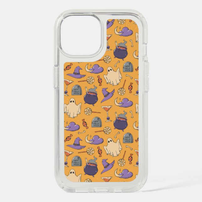 Playful Halloween Ghosts and Witches Pattern Speck iPhone Case (Front)