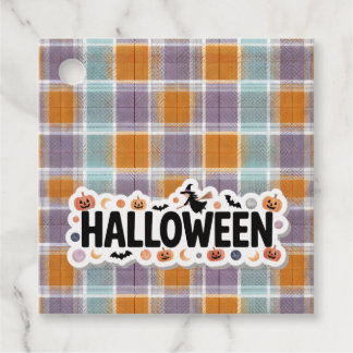 Playful Halloween Plaid Favor Tags