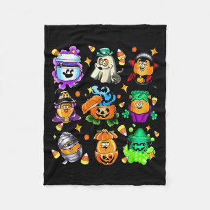 Playful Halloween Snack Bucket Art For Food Lovers Fleece Blanket