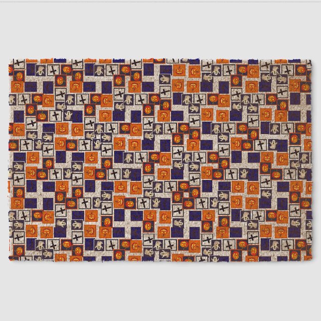 playful Halloween-themed pattern Fiber Doormat (Front)