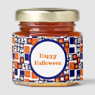 playful Halloween-themed pattern Honey Jar Favors