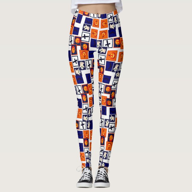 playful Halloween-themed pattern Leggings (Front)