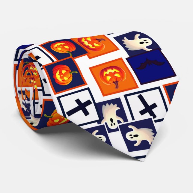 playful Halloween-themed pattern Neck Tie (Rolled)