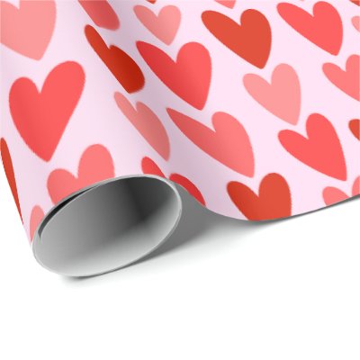 Playful Hand-Drawn Heart Pattern Wrapping Paper