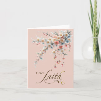 Playful Hanging Bloom Garland Have Faith Card