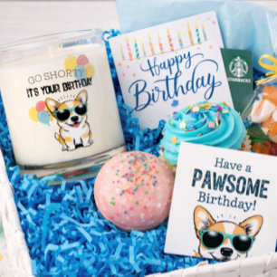 Playful Happy Birthday Cool Corgi Balloons Fun  Scented Candle