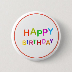 Playful Happy Birthday Text Button