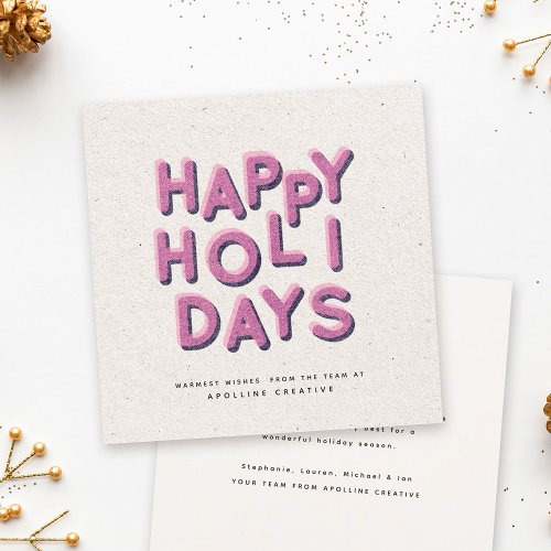 Playful Happy Bright Colorful Typography Business Holiday Card