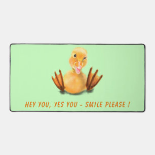 Playful Happy Duck Custom Colors and Text Funny Desk Mat