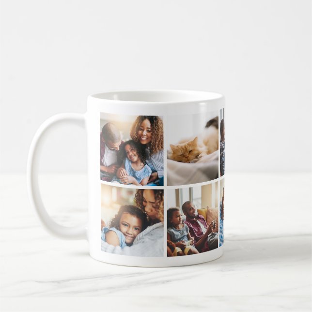Playful Happy Family Photo Collage Mug (Left)
