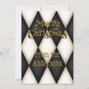 Playful Harlequin Festive Personalized Christmas Holiday Card