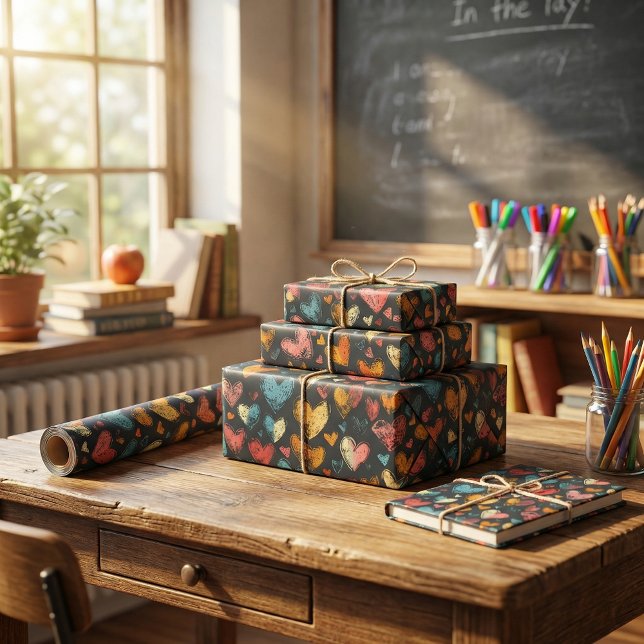 Playful Heart Classroom: Kids' Colorful Art Wrapping Paper (Creator Uploaded)