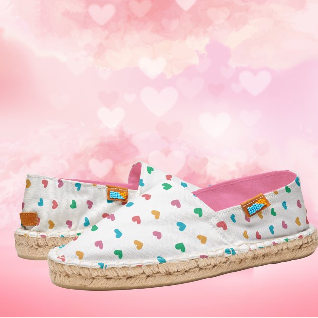Playful Heart Pattern Espadrilles (Select the inside lining fabric color to create your own custom Espadrilles. )