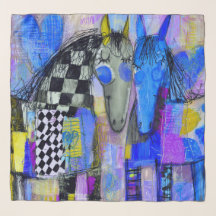 Playful Hearts And Checkerboard Horses
