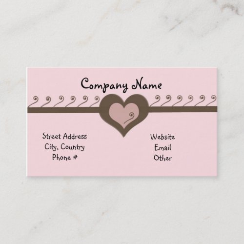 Chocolate and Pink Business Card Template