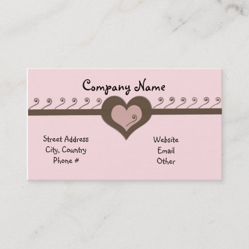 Customizable Chocolate and Pink Business Card Template