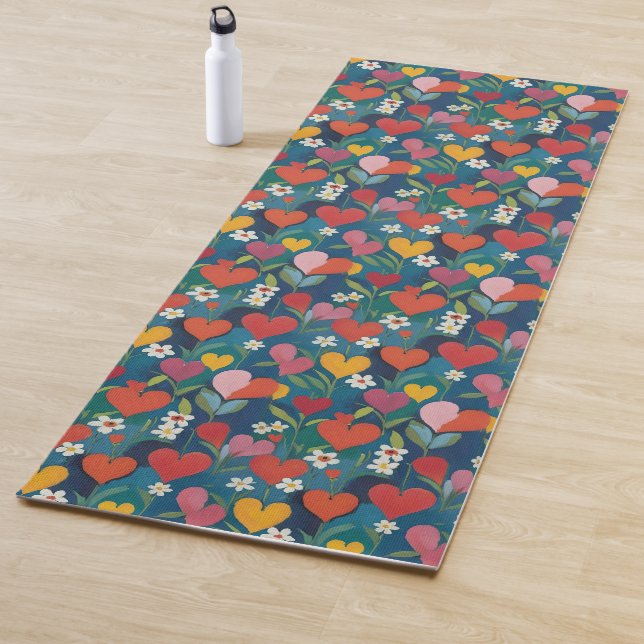 Playful Hearts Floral Yoga Mat (In Situ)