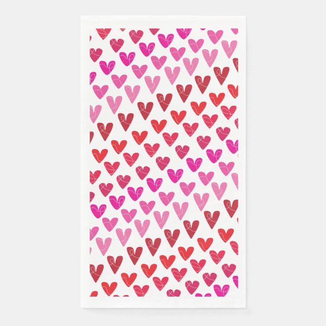 Playful Hearts Paper Napkins (Front)